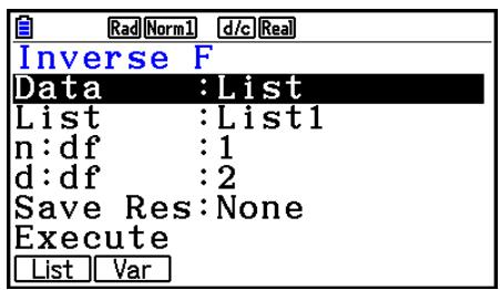 CASIO FX COLOR GRAPH 20 - - Distribution cumulative F inverse - 1