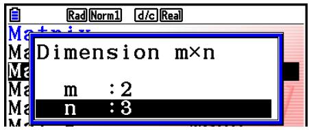 CASIO FX COLOR GRAPH 20 - Exemple Créer une matrice de 2 lignes × 3 colonnes dans la zone nommée Mat B - 6