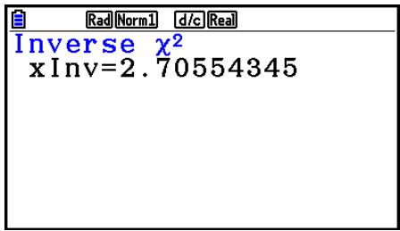 CASIO FX COLOR GRAPH 20 - - Distribution cumulative ^2 inverse - 3