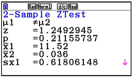 CASIO FX COLOR GRAPH 20 - - Test Z à 2 échantillons - 2