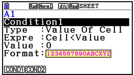 CASIO FX COLOR GRAPH 20 - - Types de condition - 1