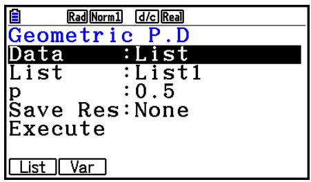 CASIO FX COLOR GRAPH 20 - - Probabilité géométrique - 1