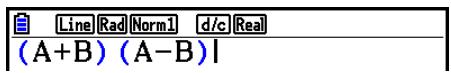 CASIO FX COLOR GRAPH 20 - Exemple Pour sauvegarder la fonction (A+B) (A-B) dans la mémoire de fonctions 1 - 1