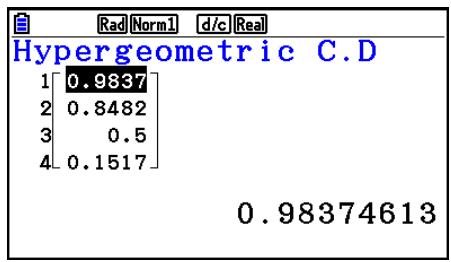 CASIO FX COLOR GRAPH 20 - - Distribution hypergéométrique cumulative - 2