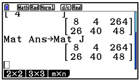CASIO FX COLOR GRAPH 20 - Exemple Affecter le résultat du calcul à la Mat J - 2