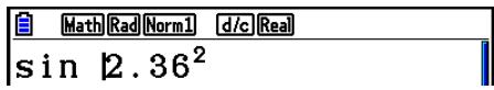 CASIO FX COLOR GRAPH 20 - Exemple Remplacer 2,36 ^2 par sin2,36 ^2 - 6