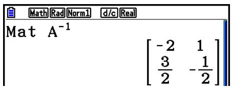 CASIO FX COLOR GRAPH 20 - - Inversion d'une matrice - 1