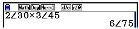 CASIO FX COLOR GRAPH 20 - ■ Format de nombres complexes sous forme polaire - 2
