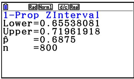 CASIO FX COLOR GRAPH 20 - - Intervalle Z à 1 proportion - 2