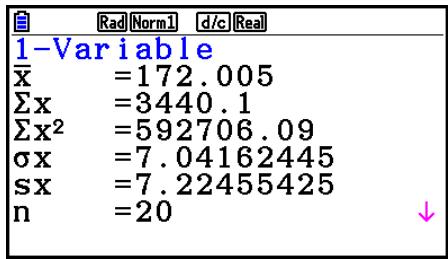 CASIO FX COLOR GRAPH 20 - ■ Calcul de la distribution d'une probabilité normale - 4