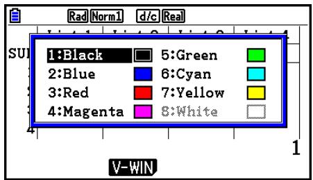 CASIO FX COLOR GRAPH 20 - - Pour modifier la couleur des données dans une cellule spécifique - 2