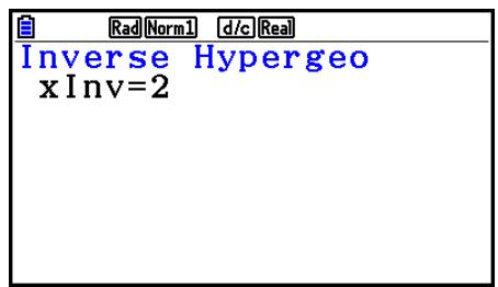 CASIO FX COLOR GRAPH 20 - - Distribution hypergéométrique cumulative inverse - 3