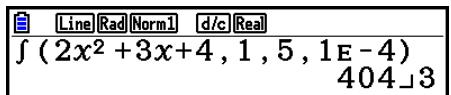 CASIO FX COLOR GRAPH 20 - Exemple Pour effectuer le calcul de l'intégrale pour la fonction indiquée ci-dessous avec une tolérance de « tol » = 1 _E - 4 - 2