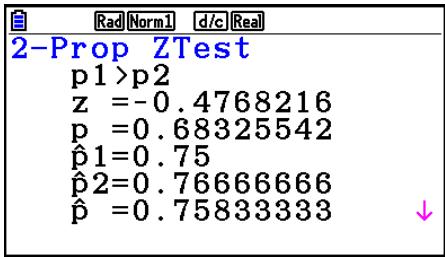 CASIO FX COLOR GRAPH 20 - - Test Z à 2 proportions - 2