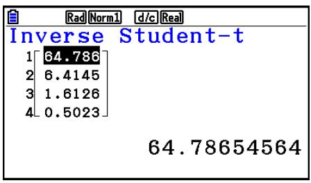 CASIO FX COLOR GRAPH 20 - - Distribution t de Student cumulative inverse - 2