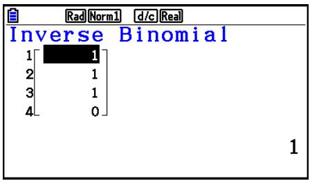 CASIO FX COLOR GRAPH 20 - - Distribution binomiale cumulative inverse - 2
