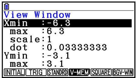 CASIO FX COLOR GRAPH 20 - Paramètre des coordonnées rectangulaires - 1
