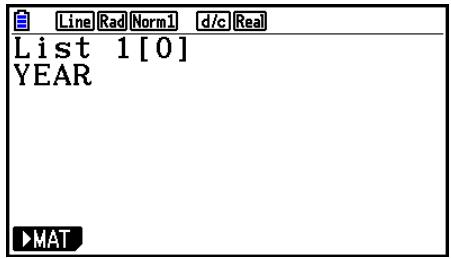 CASIO FX COLOR GRAPH 20 - - Pour nommer une liste - 4