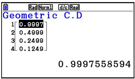 CASIO FX COLOR GRAPH 20 - - Distribution géométrique cumulative - 2