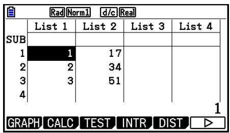CASIO FX COLOR GRAPH 20 - - Pour modifier la couleur des données dans une cellule spécifique - 1