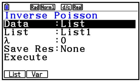 CASIO FX COLOR GRAPH 20 - - Distribution de Poisson cumulative inverse - 1
