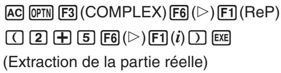 CASIO FX COLOR GRAPH 20 - ■ Extraction des parties réelle et imaginaire - 1