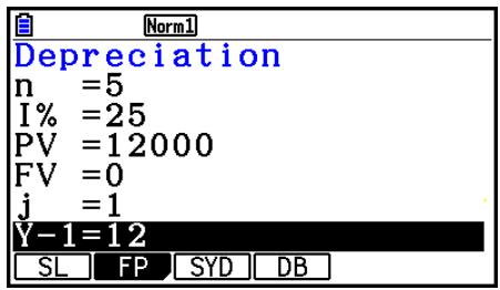 CASIO FX COLOR GRAPH 20 - - Méthode de la dépréciation à taux fixe (FP) - 1