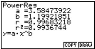CASIO GRAPH 35,  GRAPH 35+ - ■ Graphe de régression de puissance - 1