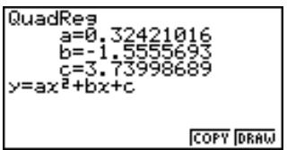 CASIO GRAPH 35,  GRAPH 35+ - ■ Graphe de régression quadratique/cubique/quartique - 1
