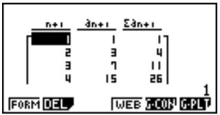CASIO GRAPH 35,  GRAPH 35+ - 16-2 Entrée d'une formule de récurrence et génération d'une table - 4