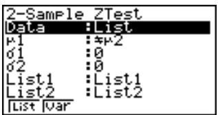 CASIO GRAPH 35,  GRAPH 35+ - - Test Z à 2 échantillons - 1