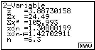 CASIO GRAPH 35,  GRAPH 35+ - ■ Affichage de résultats statistiques à variable double - 1