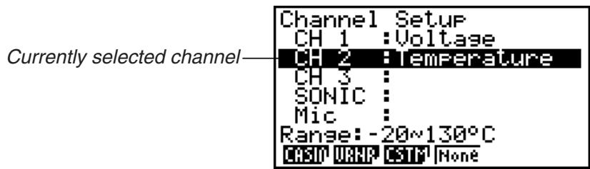 CASIO GRAPH 95 - - To configure Channel Setup settings - 1
