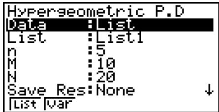 CASIO GRAPH 95 - - Probabilité hypergéométrie - 1