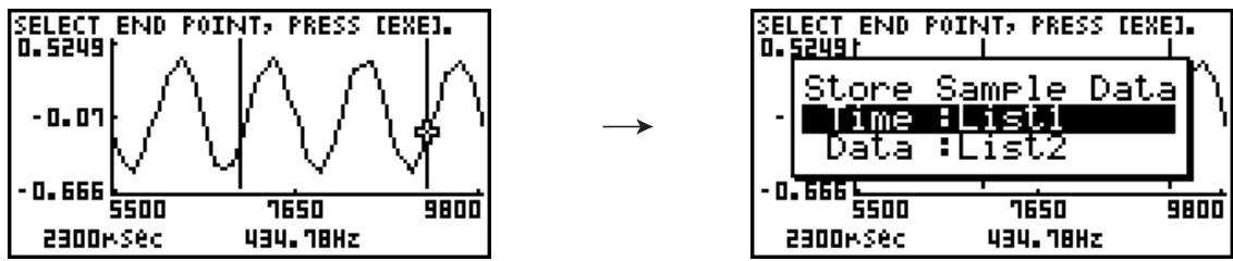 CASIO GRAPH 95 - To transform sampled data to list data - 2