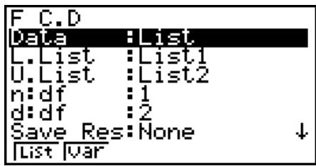 CASIO GRAPH 95 - - Loi F cumulative - 1