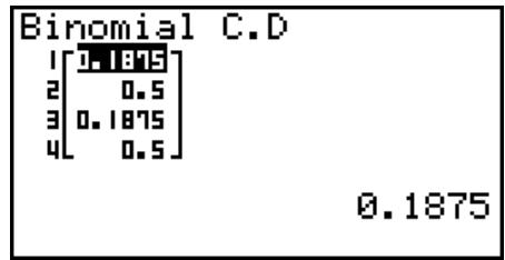 CASIO GRAPH 95 SD - - Loi binomialie cumulative - 1