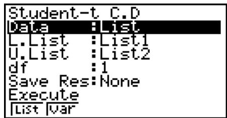 CASIO GRAPH 95 SD - - Loi t de Student cumulative - 1