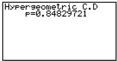 CASIO GRAPH 95 SD - - Loi hypergéométrique cumulative - 3