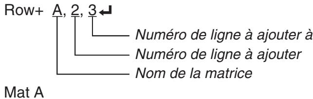 CASIO GRAPH 95 SD - - Pour additionner deux lignes (Row+) - 1