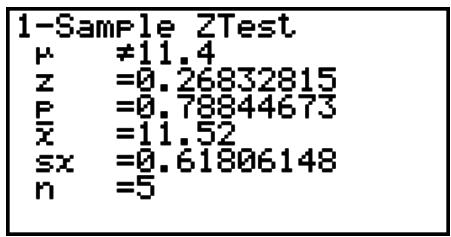 CASIO GRAPH 95 SD - - Test Z à 1 échantillon - 2