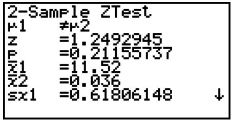 CASIO GRAPH 95 SD - - Test Z à 2 échantillons - 2