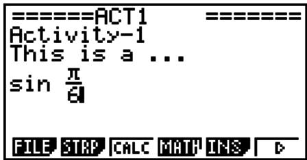 CASIO GRAPH 95 SD - - Saisie d'une formule de calcul dans une eActivity - 2