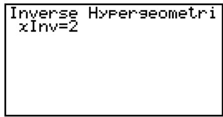 CASIO GRAPH 95 SD - - Loi hypergéométrique cumulative inverse - 3