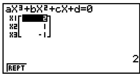 CASIO GRAPH 95 SD - Exemple Pour résoudre l'équation cubique (unité d'angle = Rad) - 1