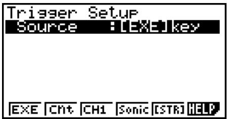 CASIO GRAPH 95 SD - - To configure Trigger Setup settings - 1
