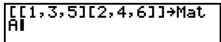 CASIO GRAPH 95 SD - - Format d'introduction des données dans une matrice [OPTN]-[MAT]-[Mat] - 2