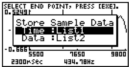 CASIO GRAPH 95 SD - To transform sampled data to list data - 3