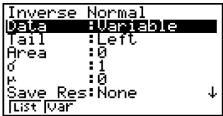 CASIO GRAPH 95 SD - - Loi normale cumulative inverse - 1