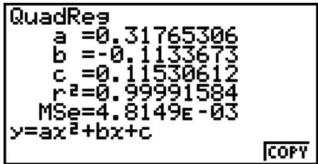CASIO GRAPH 95 SD - - Calcul du coefficient de détermination (r^2) et de MSe - 1